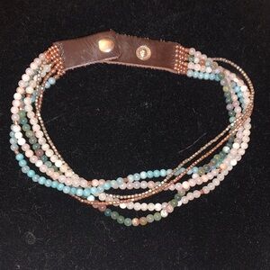EUC Multi layered semi precious stone beads convertible necklace or bracelet